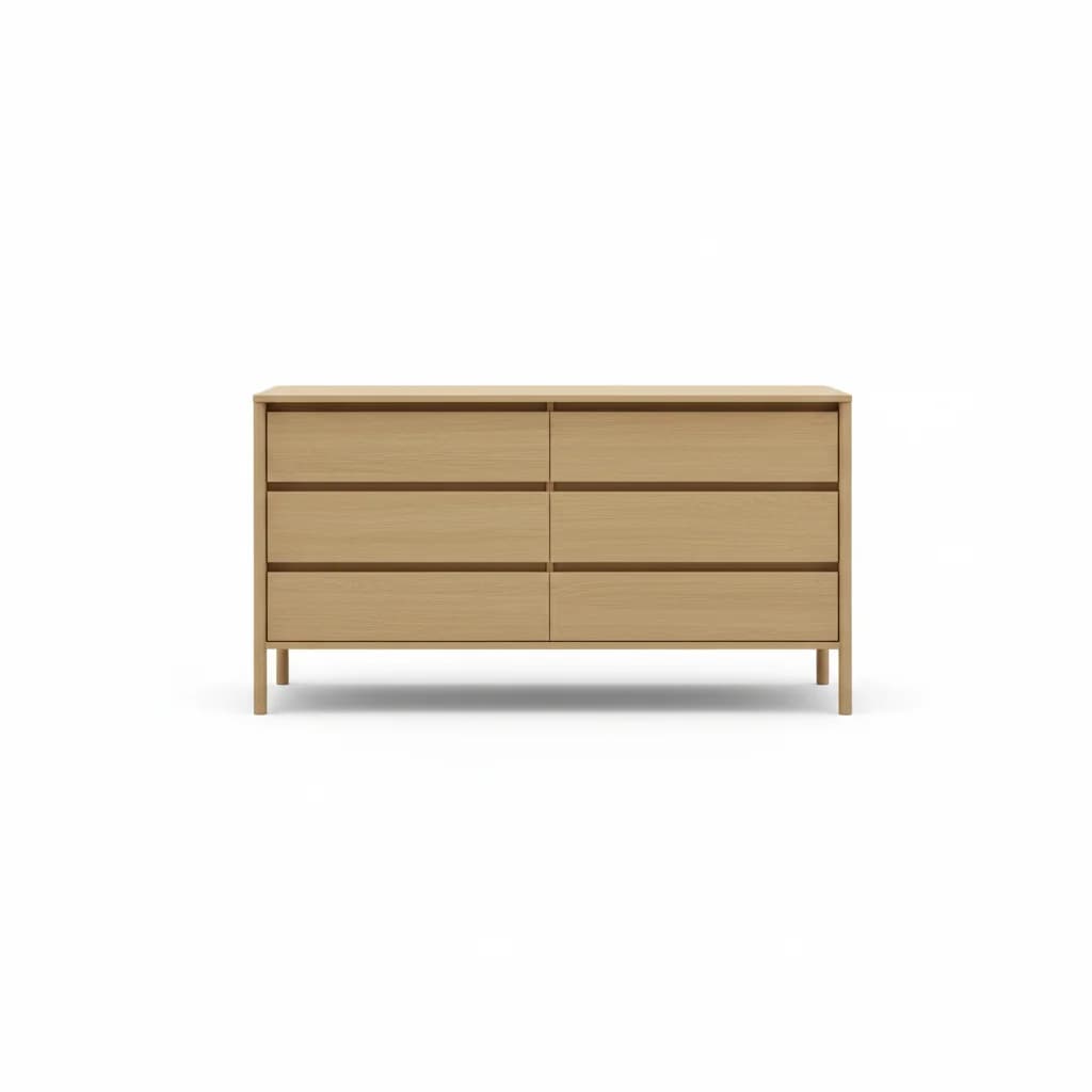 xx-Wooden Chest of 6 Drawers Simple Design Dresser Storage Cabinet for Bedroom*