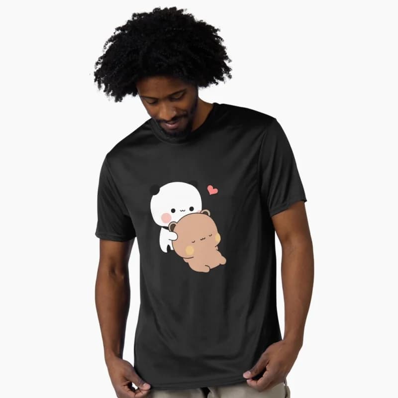 Bubu massaging Dudu Gift t shirt ‌kawaii‌ Panda Bear Cartoon Graphic tee Cute Y2K Clothes 100% cotton All size Tee S-6XL