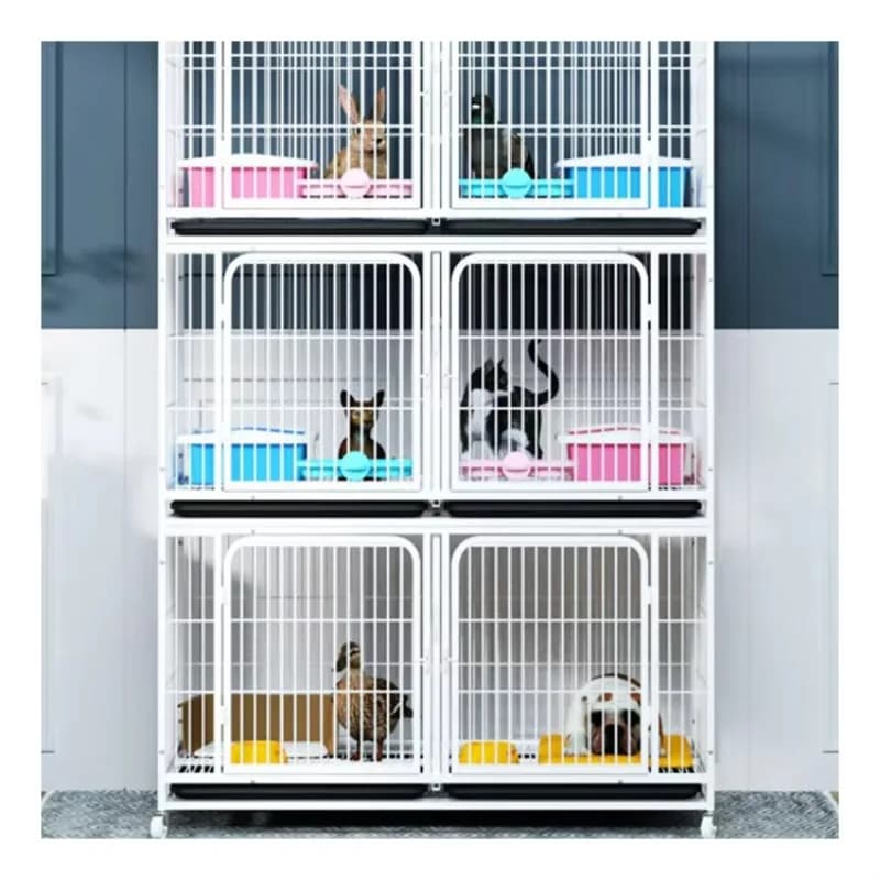 China Factory Wholesale Foldable Indoor Pet Cat Cage Apartment Hotel 4th Floor Metal Cage