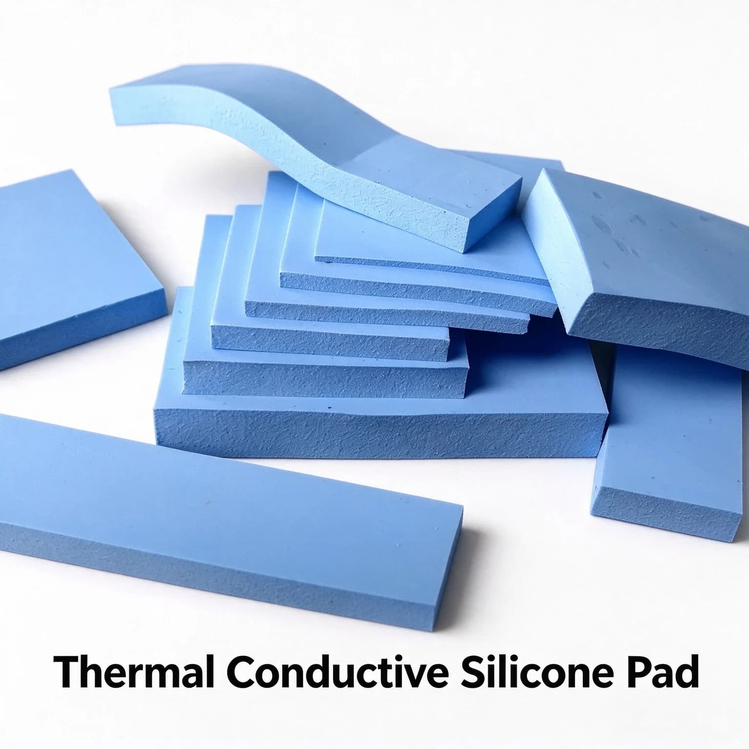 Thermal Conductive Blue Silicone Heat Transfer Pad, Multi Size Insulation Cooling Sheet for Computer CPU, IC Chip, Motherboard
