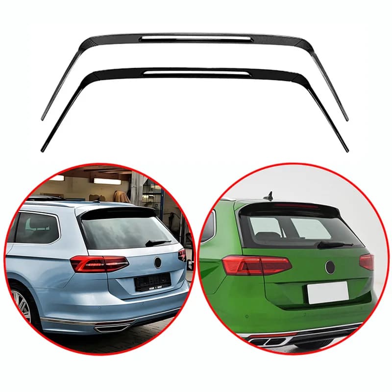 For VW Volkswagen Passat B8 Variant 2015-2023 High Quality ABS Rline Style Car Roof Wing Spoiler Glossy Black Carbon Fiber Look