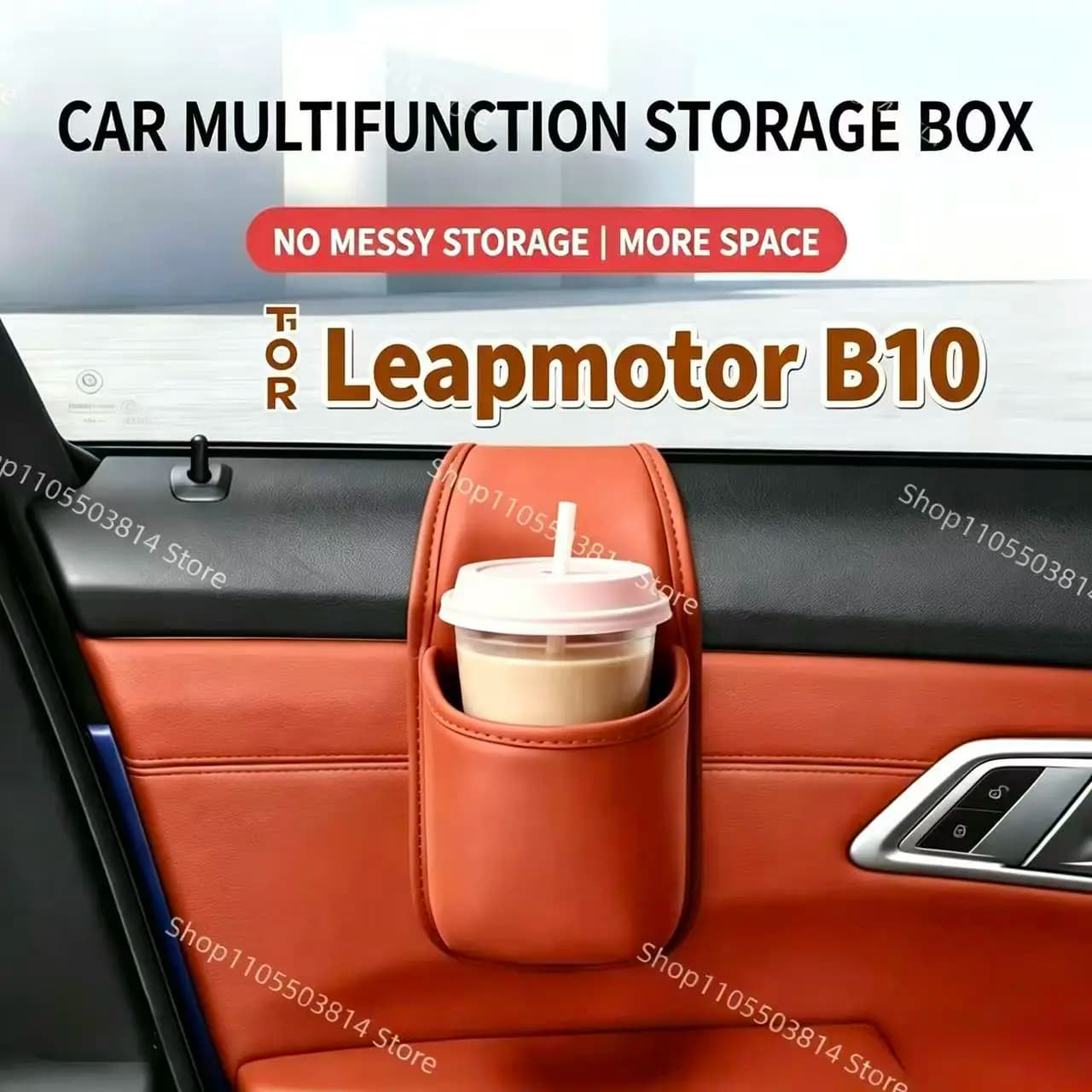 For Leapmotor B10 Door Storage Box Cup Holder Organizer Side Pocket Phone Holder Beverage Rack Multifunction Beverage Holder