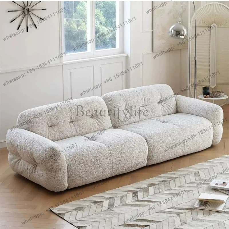 Factory Direct Sales Narrow Yellow Living Room Sofas Beige Minimalist Individual Nordic Sofa Living Room Modern Divano Soggiorno
