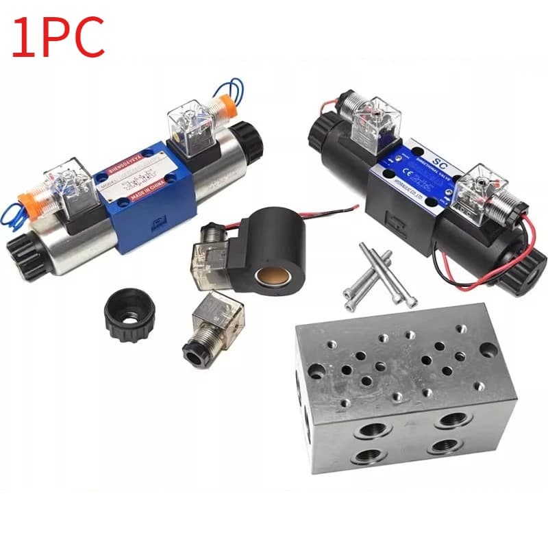 1PC Hydraulic Double Head Solenoid Diverter Valve For Excavator Wood Grabber 12V/24V