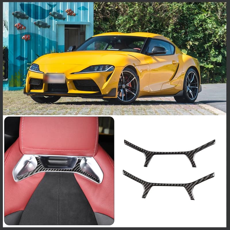 For 2019-2022 Toyota Supra GR A90 Soft Carbon Fiber Car Styling Seat Back Trim Sticker Car Interior Decoration Accessories