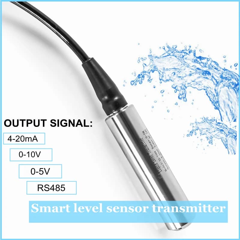 5m 10m 15m Submersible Level Pressure Sensor Transmitter DC24V Water Tank Control Liquids Meter