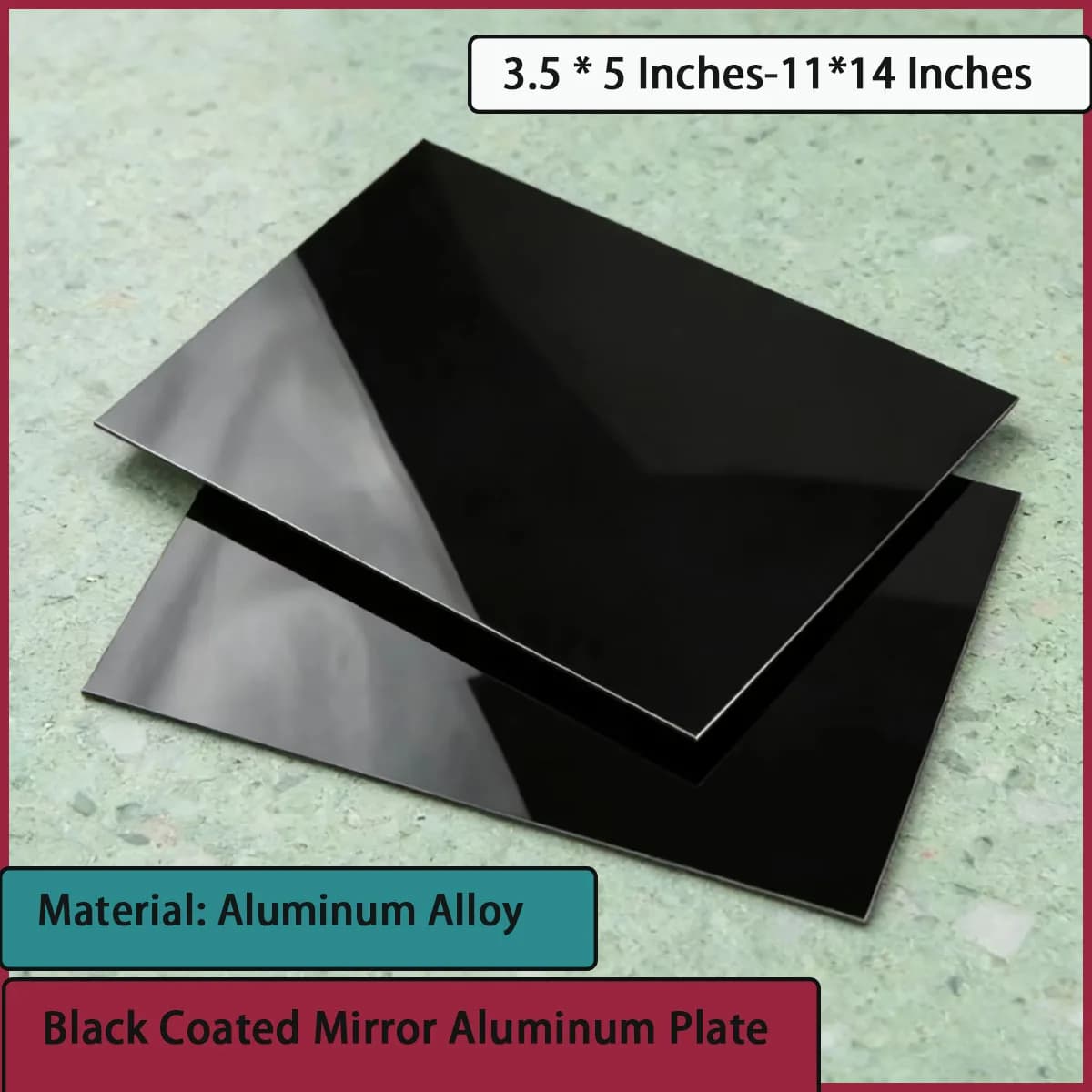 Black Coated Mirror Aluminum Plate High Gloss Black Fiber Carving Material Coated Laser Cutting Customized