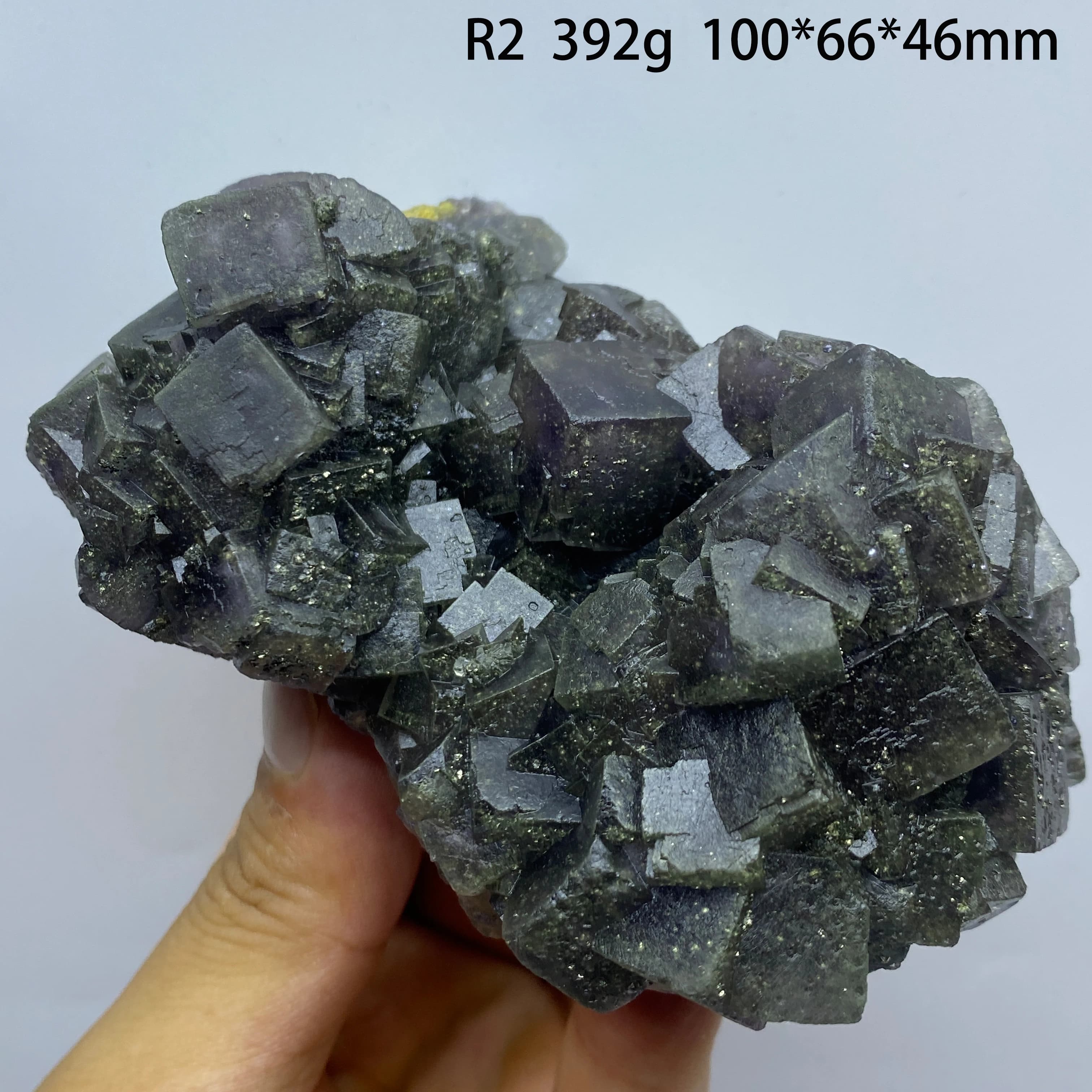 Natural Nigeria Sunlight Fluorite With Pyrite Mineral Specimen Teaching Reiki Healing Stone Home Decor
