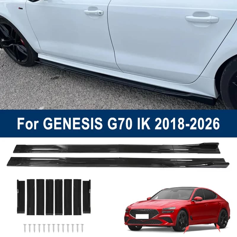 For GENESIS G70 IK 2018-2026 2019 Car Side Skirt Splitters Extended Side Spoiler Sport Body Kit Bumper Lip Modified Parts 8Pcs