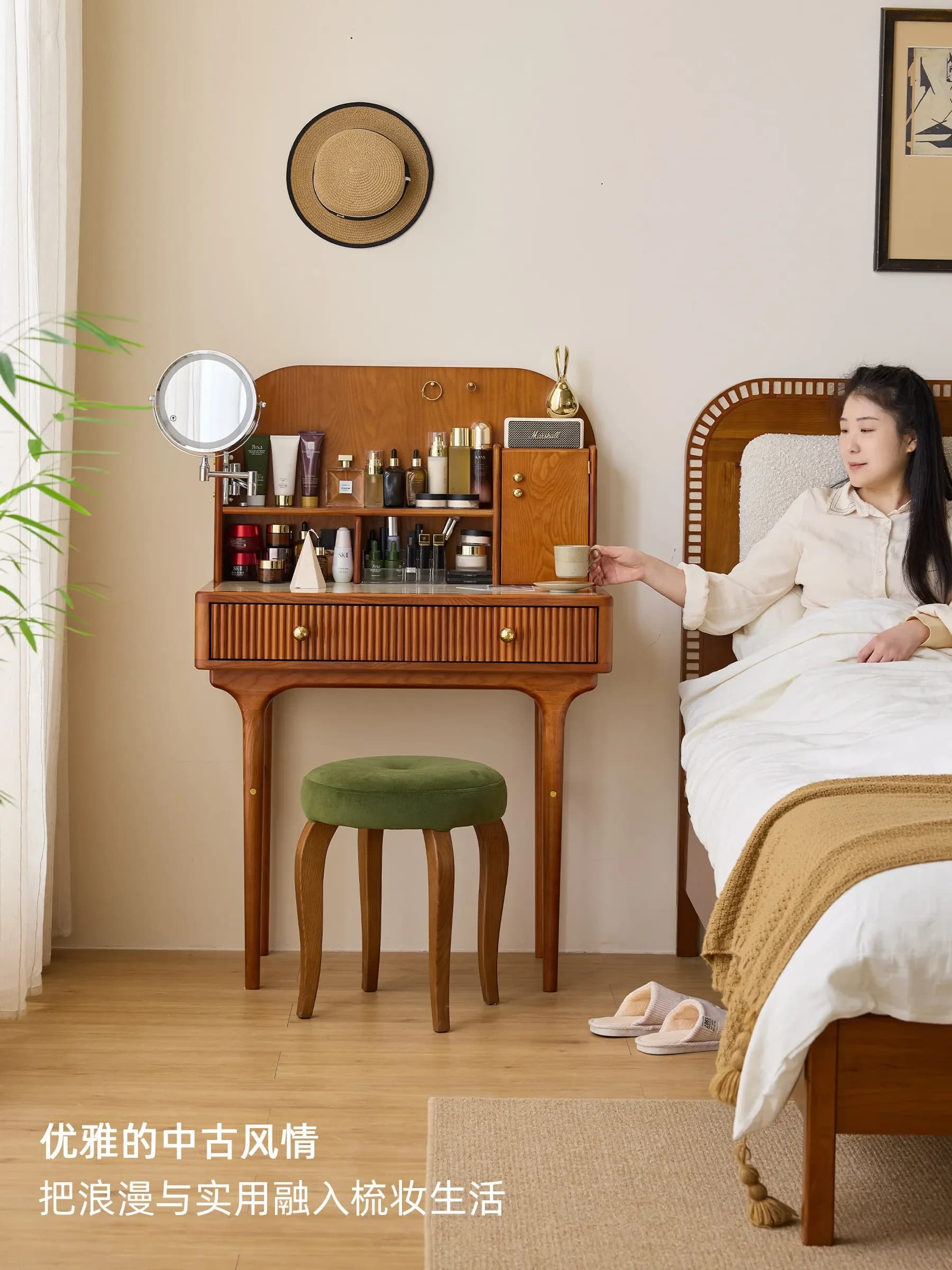 A31- dressing table bedroom mirror dressing table small apartment storage storage dressing table