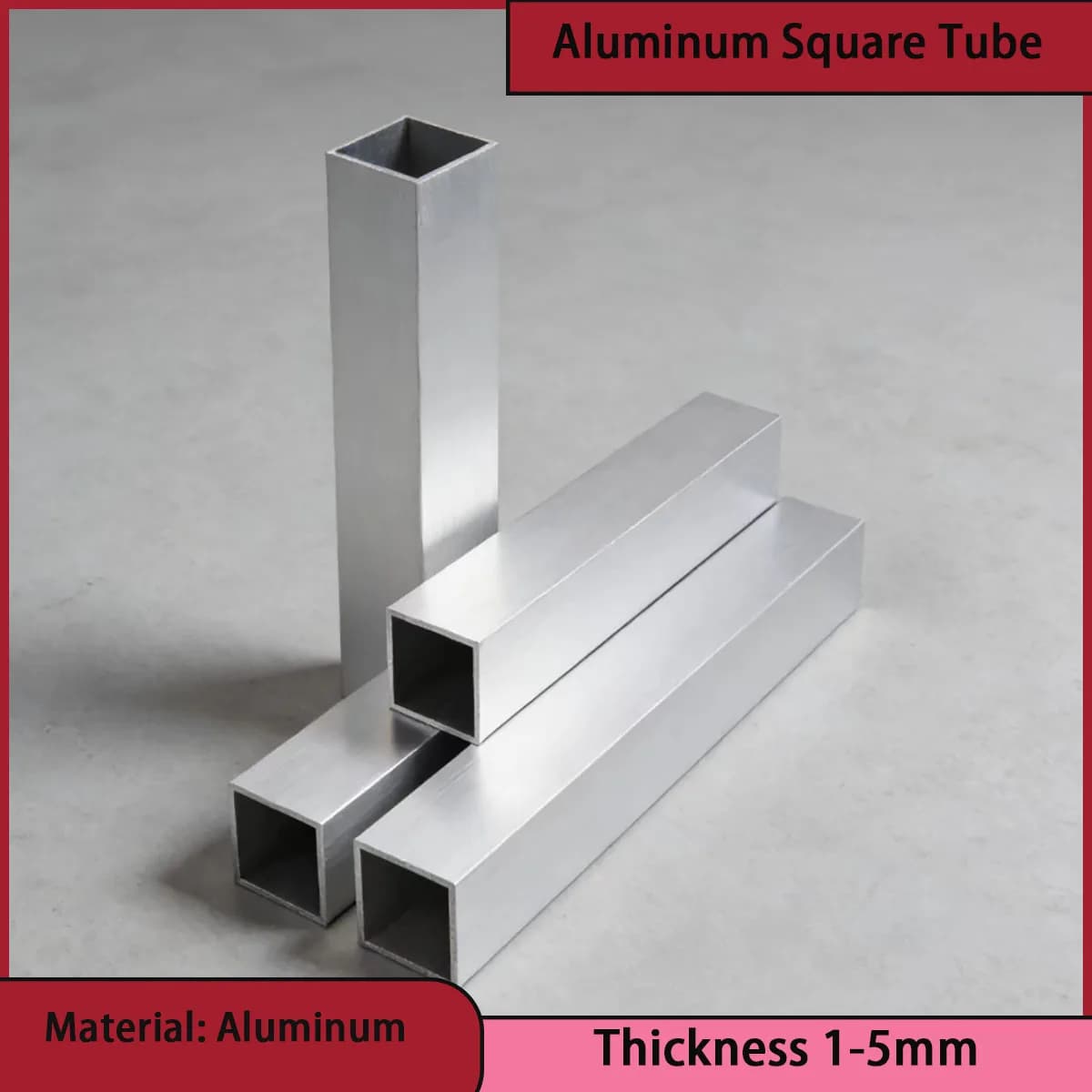 Rectangular Aluminum Square Tube with a Thickness of 1-5mm Is Used for Construction, Furniture, Machinery, Tracks, Etc