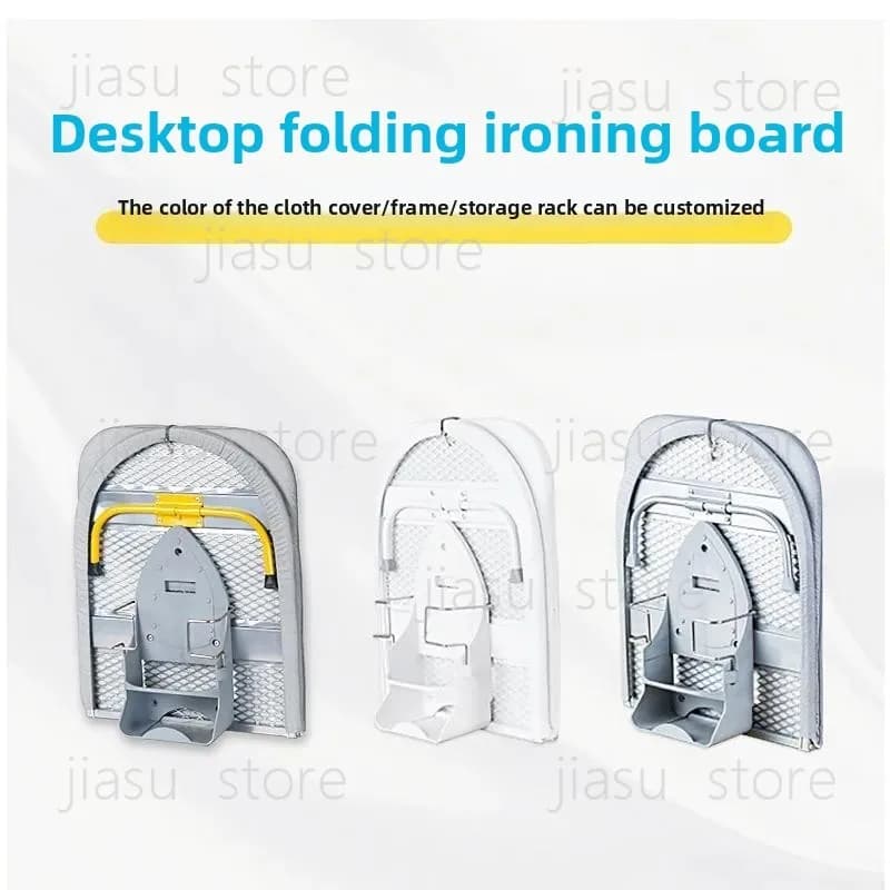 Folding Desktop Ironing Board, Reinforced Iron Table with Clothes Storage Rack, Household Iron Board for Garment Care