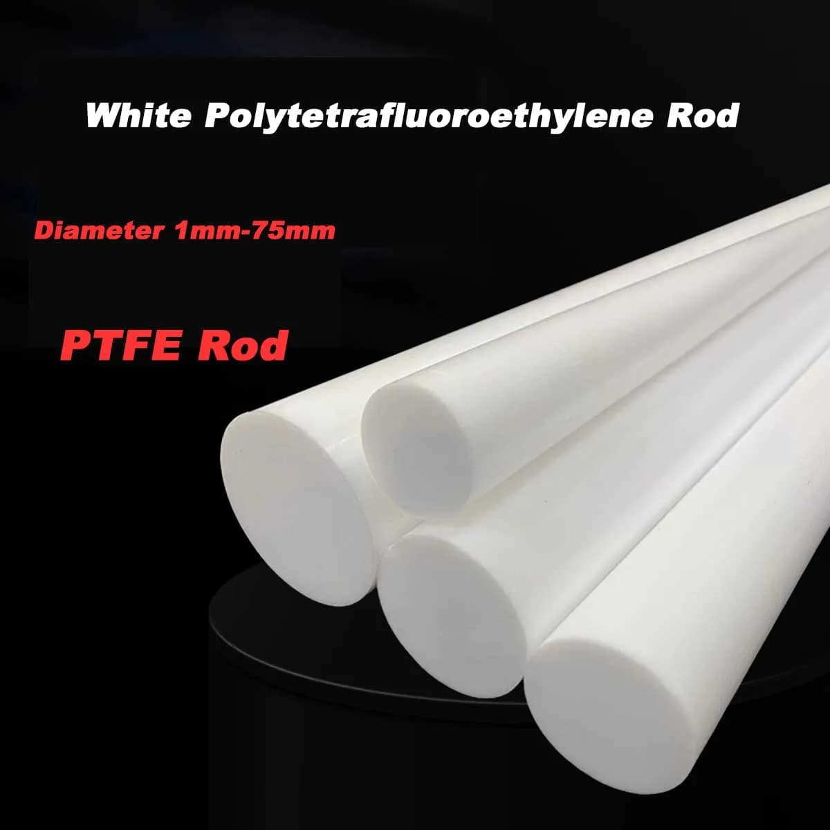 Diameter 1mm-75mm PTFE Rod, White Polytetrafluoroethylene Rod, Brand New Material, Cylindrical Rod Processing