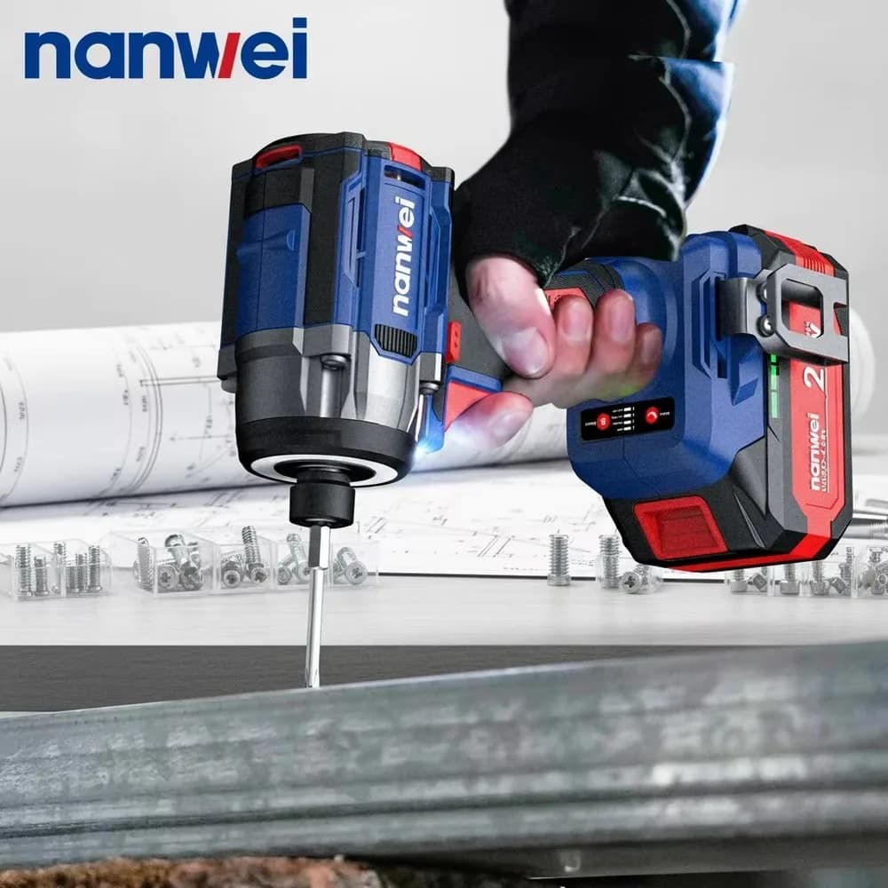 21V Cordless Impact Driver Compact Lightweight 2 Auto Modes Overdrive Protection Power Tool for Home DIY