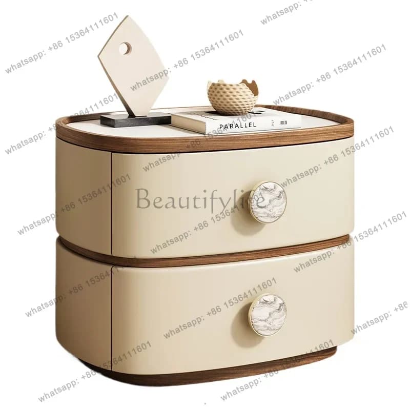 Nordic Minimalist Bedside Table Creative Simple Aesthetic Elegant Nightstands Luxury Style Mesa De Noche Bedroom Furniture