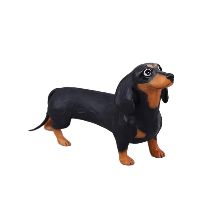 Clay dachshund dog model figure, simulated cute puppy doll handmade ornament gift