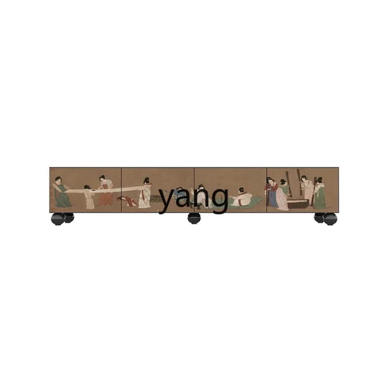 LTT solid wood TV cabinet, living room decoration storage floor locker, free installation of low cabinet