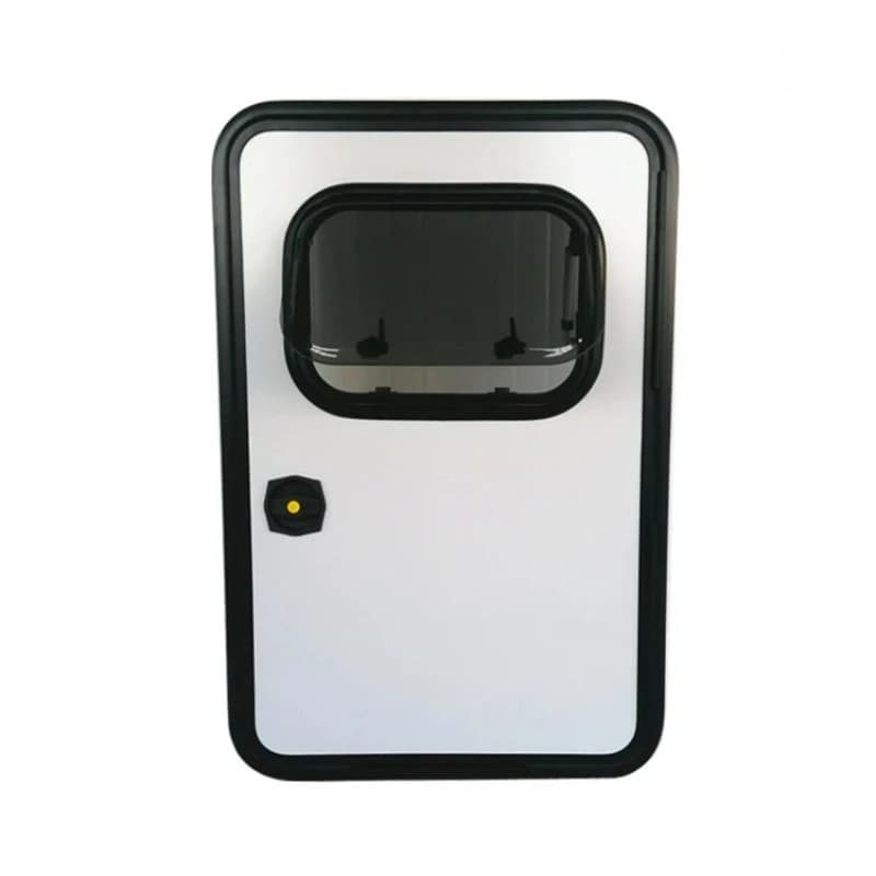 900x650mm RV Entrance Door with Extended Window, Aluminum Alloy Frame, Suitable for Camping Trailers and Caravans, Customizable