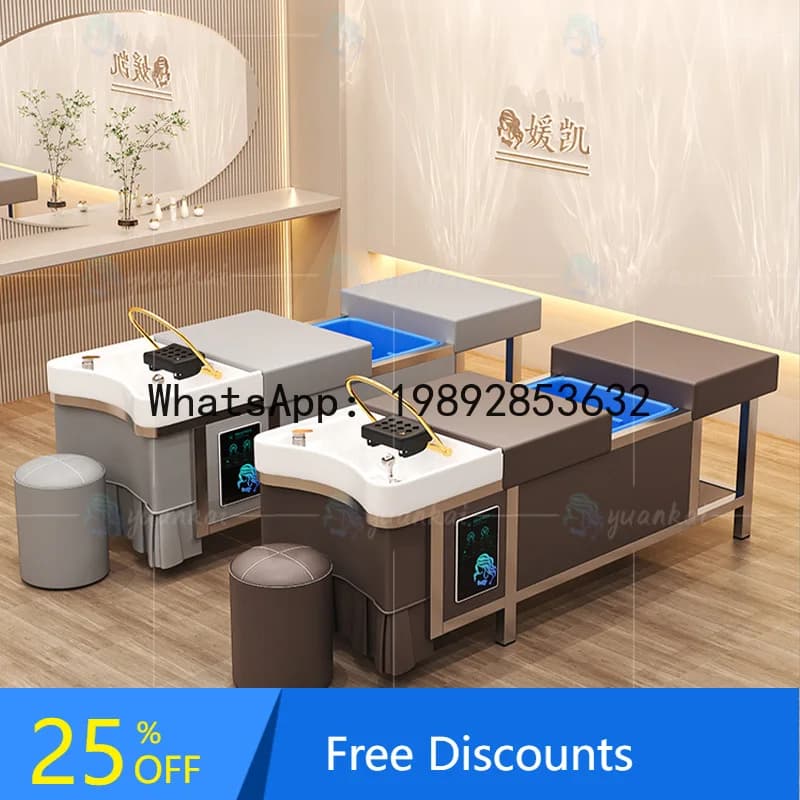 YFY No-Connection Water Storage Head Therapy Shampoo Bed Water Circulation Steaming Thai Massage Hair Salon
