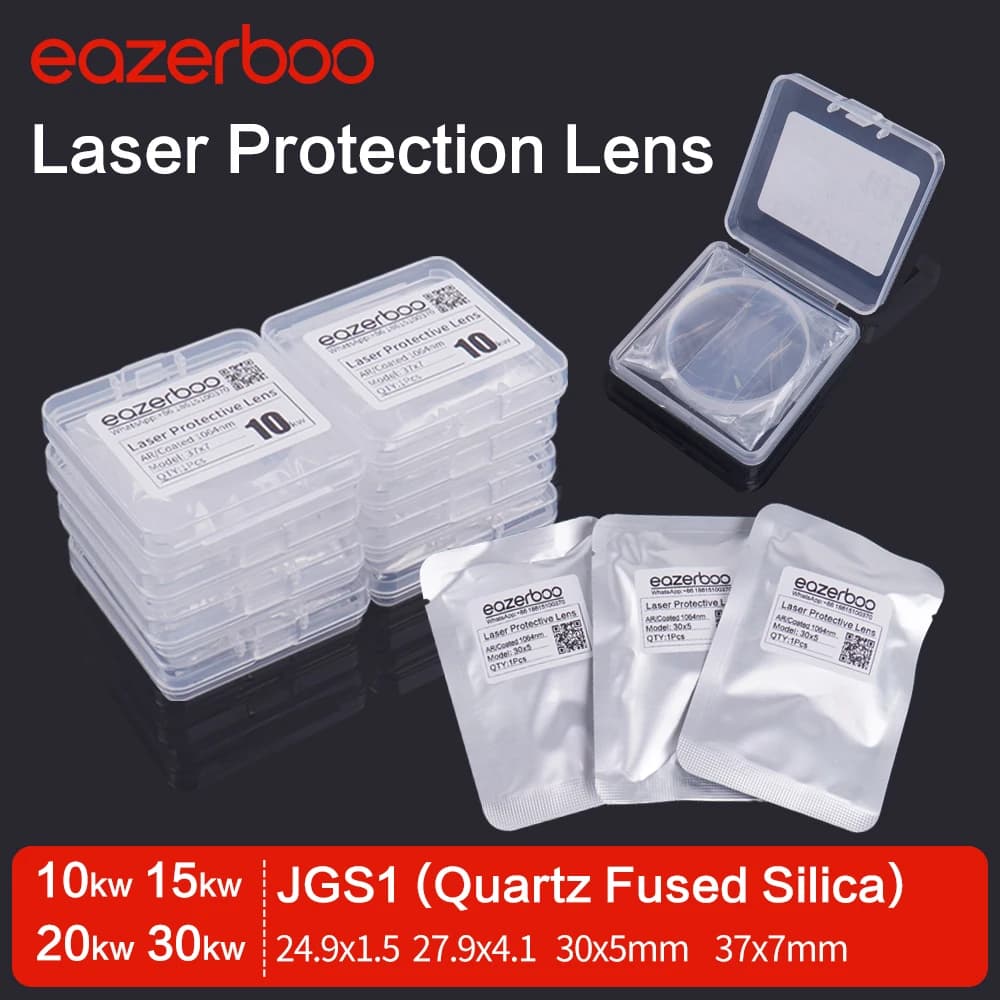 EAZERBOO Raytools Laser Protection Lens 24.9x1.5 27.9x4.1 4KW 30x5 37x7-12KW for BT240S BM114 BM111 BM110 Laser Protective Lens