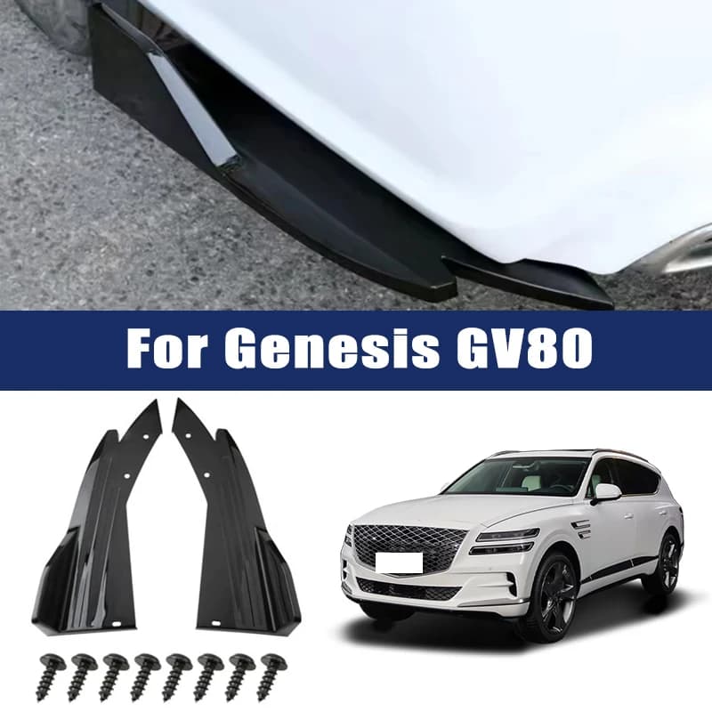 2pcs Car Rear Bumper Spoiler Lip Carbon Fiber Wing Trim Anti-crash Diffuser Side Skirt Wrap Angle Splitter For Genesis GV80