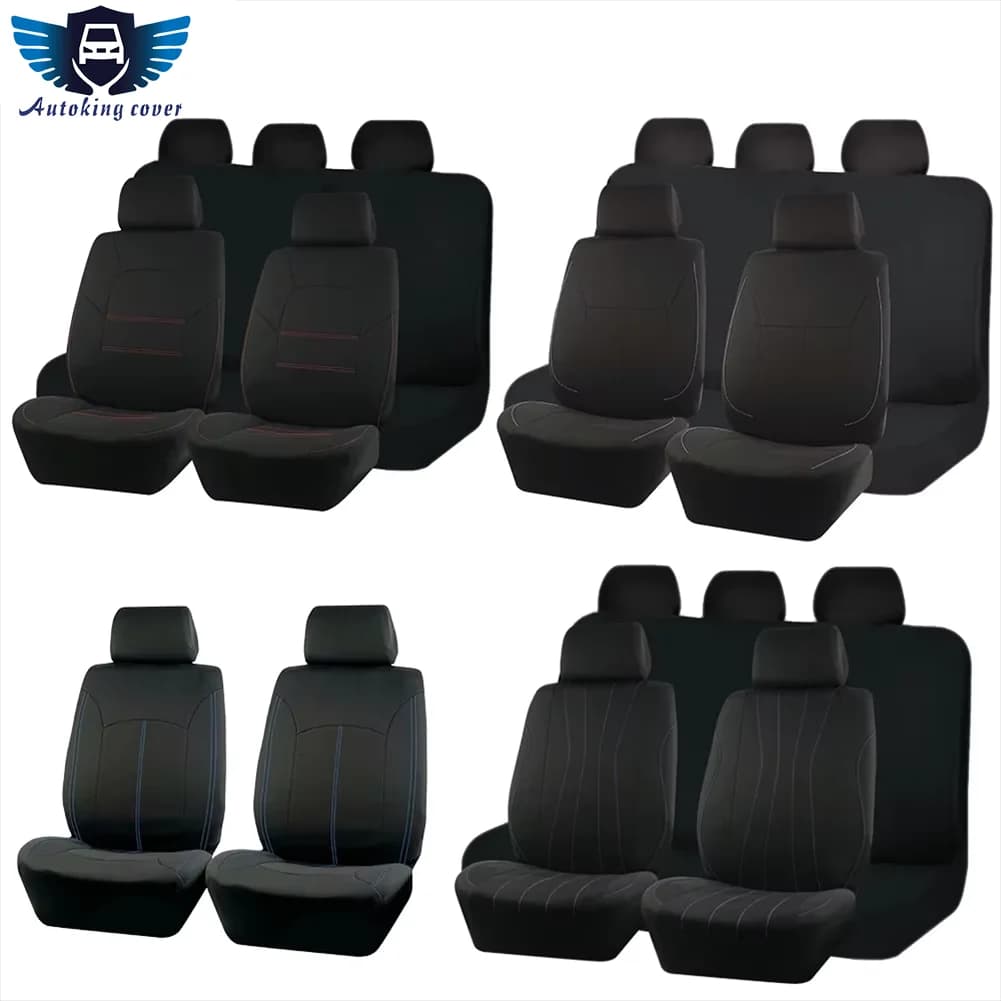 AUTOKING 4pcs/9pcs  Universal Polyester Car Seat Cover Set Car Accessories Interior Fit For Most Car, Truck, SUV, or Van