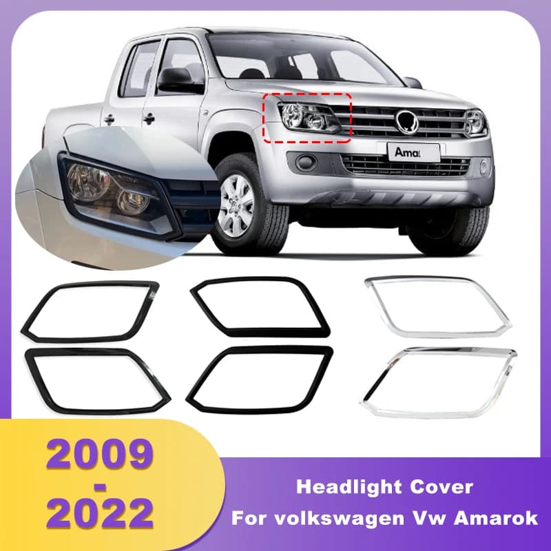 Front Headlight Cover Trim Head Lamp Hood For VW Amarok 2009 2010 2011 2012 2013 2014 2015 2016 2017 2018 2019 2020 2021 2022