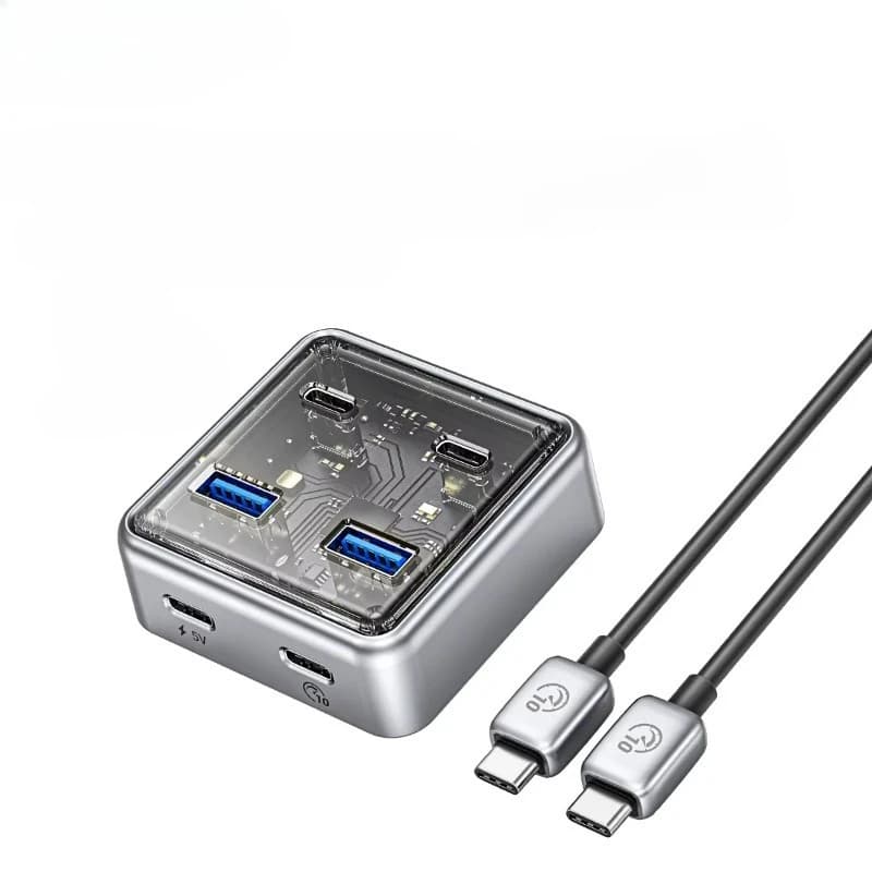 Multi 4 Port USB 3.0 Hub Splitter 10Gbps USB A Type C Slot Docking Station Multiple USB3.0 Adapter Extender for Laptop PC