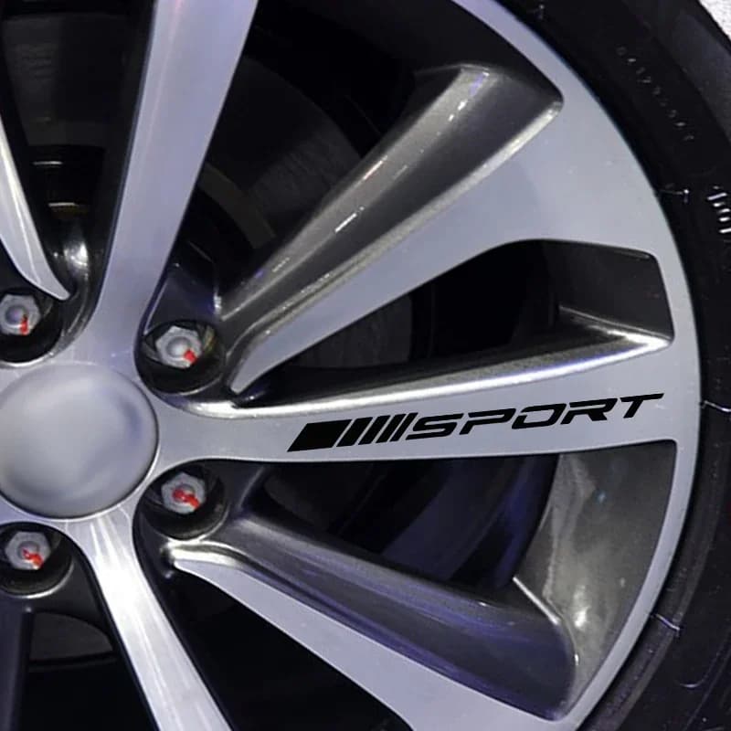 New Sport Letter Car Rim Decal 4Pcs Auto Wheel Hub Vinyl Sticker Racing Style Automobile Exterior Modification Accessories