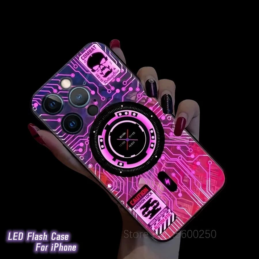 Smart Voice-activated Luminous Phone Case For iPhone 17 15 16 13 Pro Max 14 Plus 11 12 XS XR LED Light Up Protective Back Cover