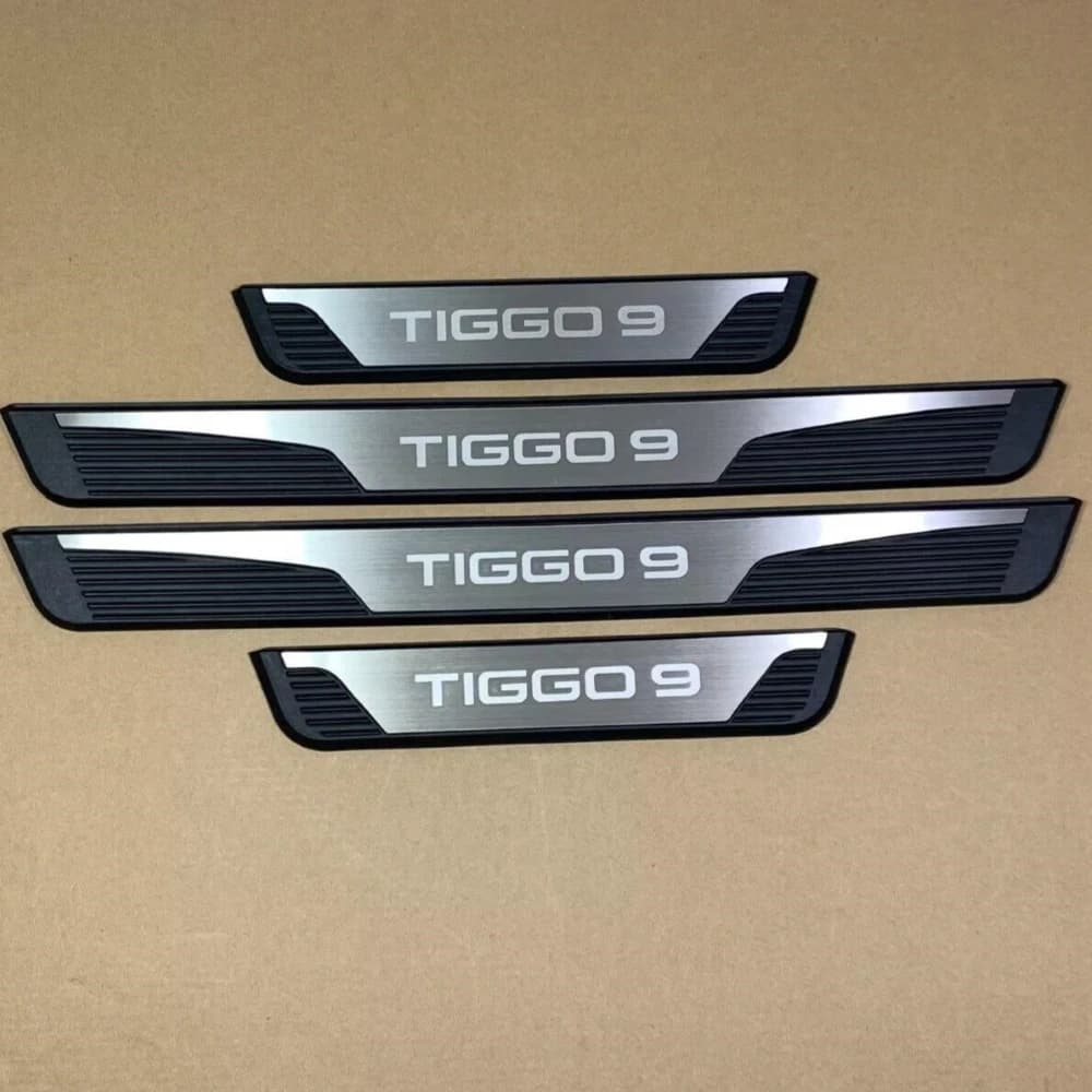 For Chery Tiggo9 Tiggo 9 2027 2026 2025 2024 2023 Plastic Car Door Sill Plate Stainless Steel  Cover Side Step Interiors Sticker