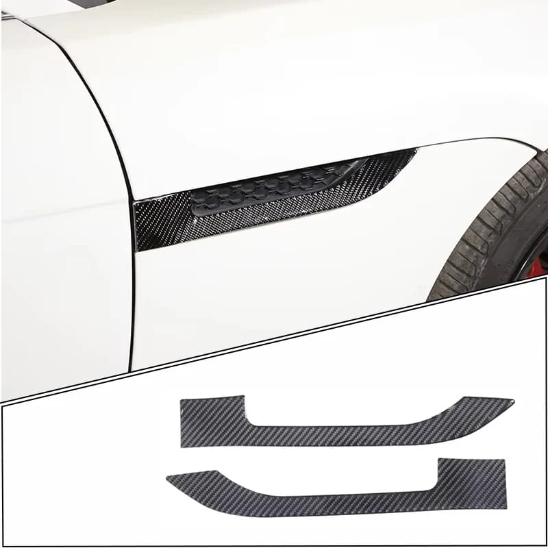 For Jaguar F-TYPE 2013-2023 Soft Carbon Fiber Car Side Vent Fender Air Vent Decorative Sticker Fender Protection Car Accessories