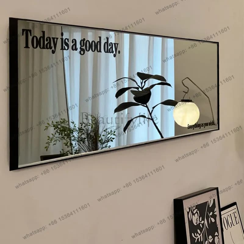 LD Long Square Mirror Funky Big Wall Modern Living Room Items Decoration Mirror Accessories Makeup Spiegel Wand