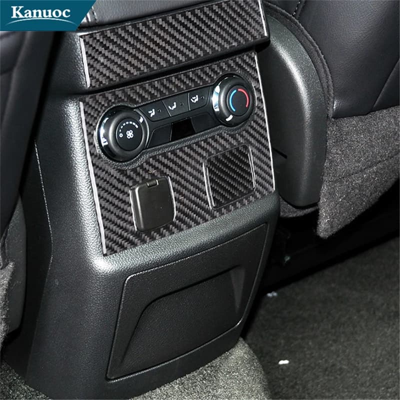 Carbon Fiber Center Console Stickers For Ford Explorer 2011 2012 2013 2014 Car Interior Decorative Accessories