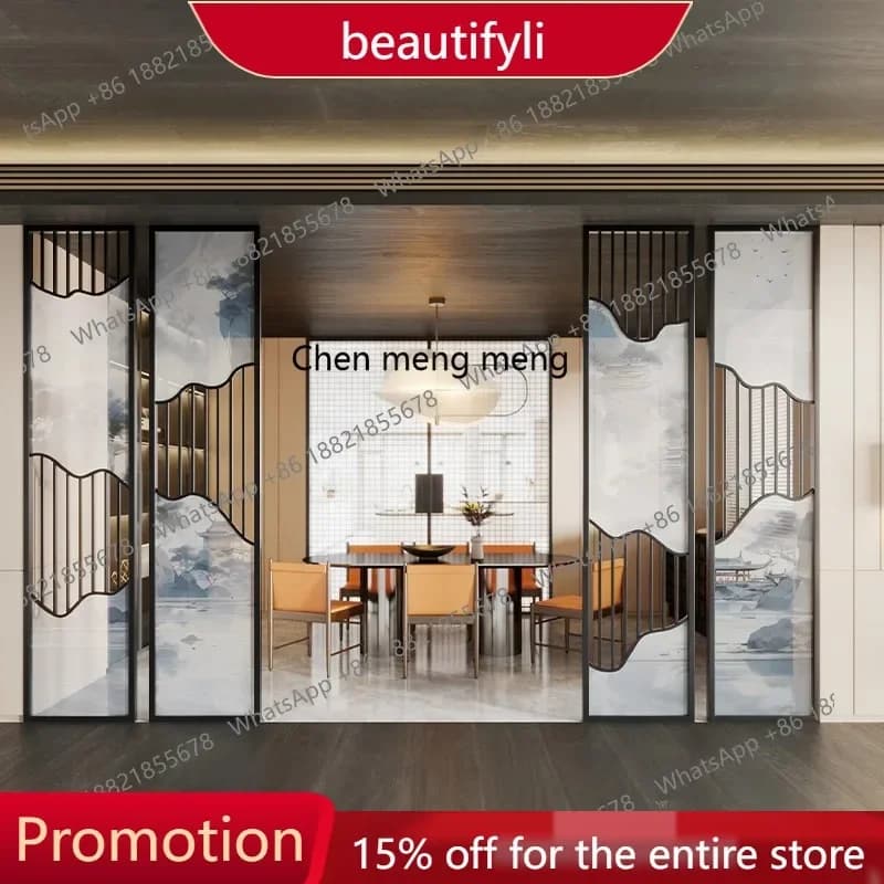 Q181 Light luxury screen partition living room modern simple dining room new Chinese entrance entrance hollow grille