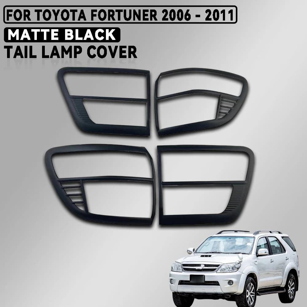 For Toyota Fortuner 2008 - 2011 Chrome Plated Silver and Matte Black Tail Lamp Cover Trim Car Accessories Exterior Decorate