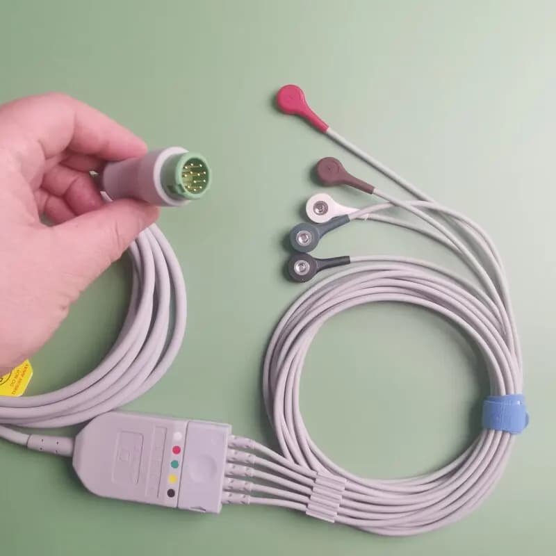 Compatible with Mindrays T Series IPM Series Monitors ECG Lead Cable Including Five Lead Main Cable Split Patient End