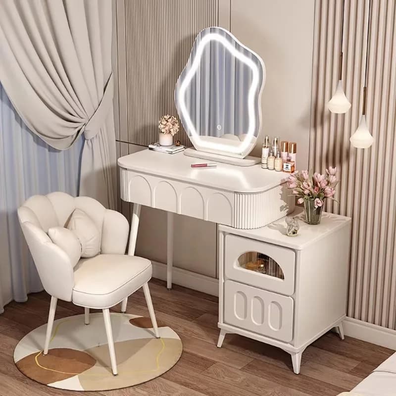 Modern Elegant Vanity Table Space Saving Fashion Girls Unique Vanity Table Aesthetic Luxury Meuble Coiffeuse Bedroom Furniture
