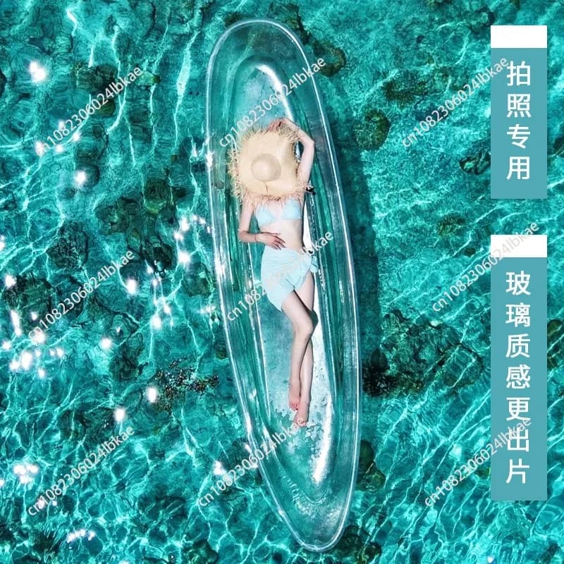 PC big buoyancy Internet celebrity glass transparent hand rowing sunshade sunscreen scenic park essential