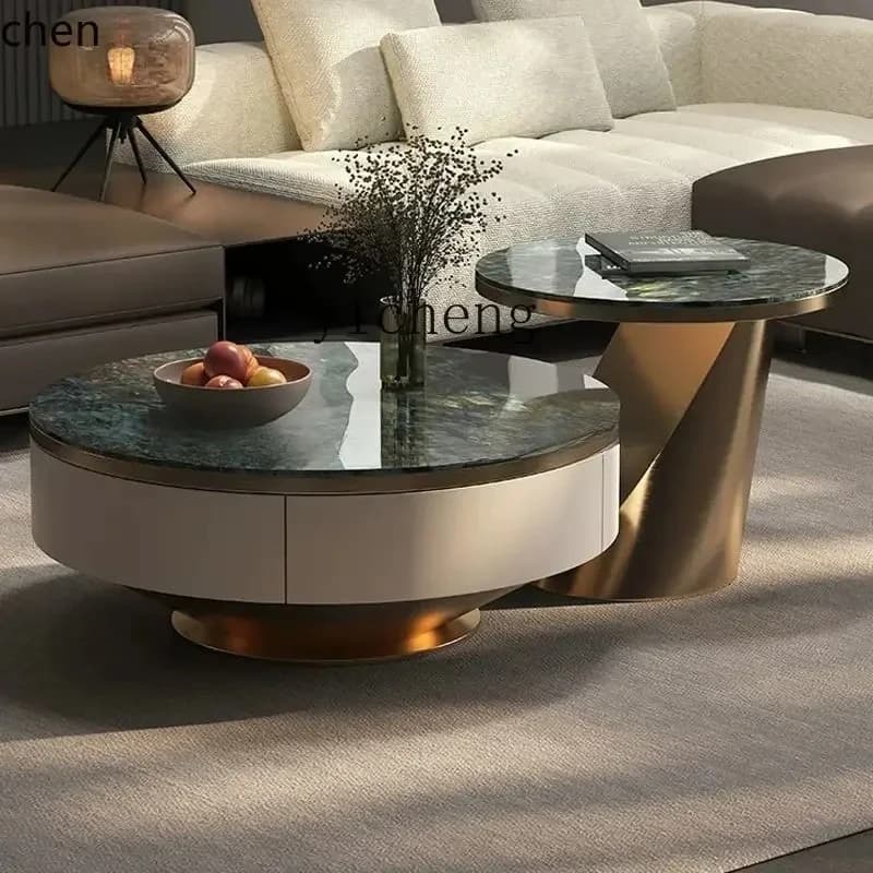 D3-marble coffee tle living room household ligB  luxury tle round size combination living room coffee tle
