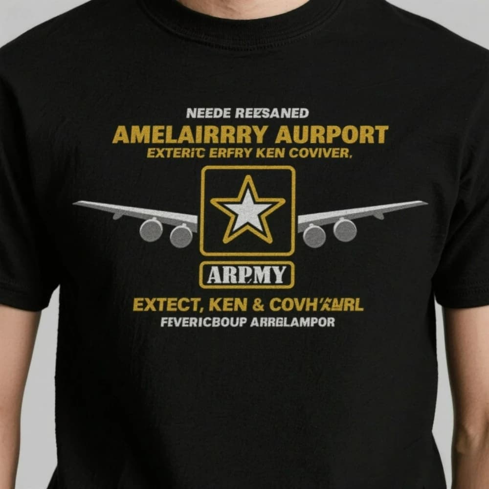 Us army airport special ken command t-shirt 100% cotton summer O-Cou short sleeve casual men's t-shirt S-3XL size