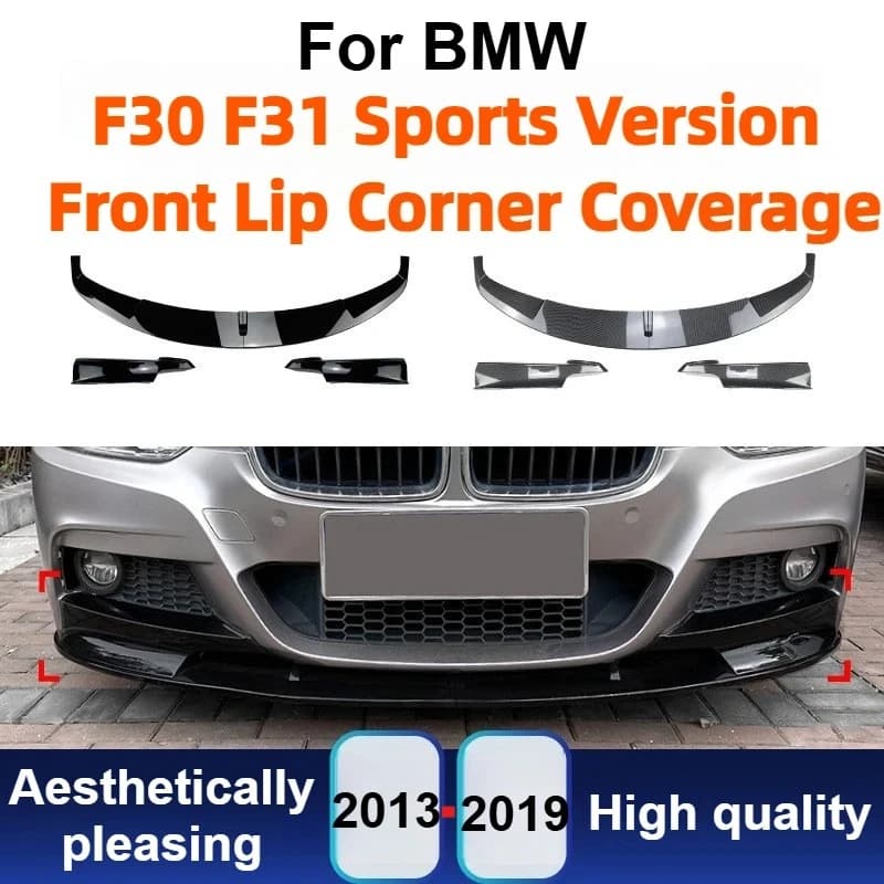For BMW 3 Series F30 F31 M-Tech 2013-2019 Front Bumper Lip Spoiler Splitter Canard Black Exterior Tuning Modification Parts