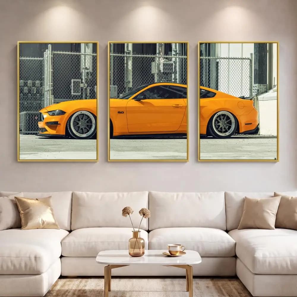 Fashion Classic Sports Car Painting Calligraphy 3 PCS Canvas Wall Art Prints for Living Room Decor Modern Fashion Wall Decals