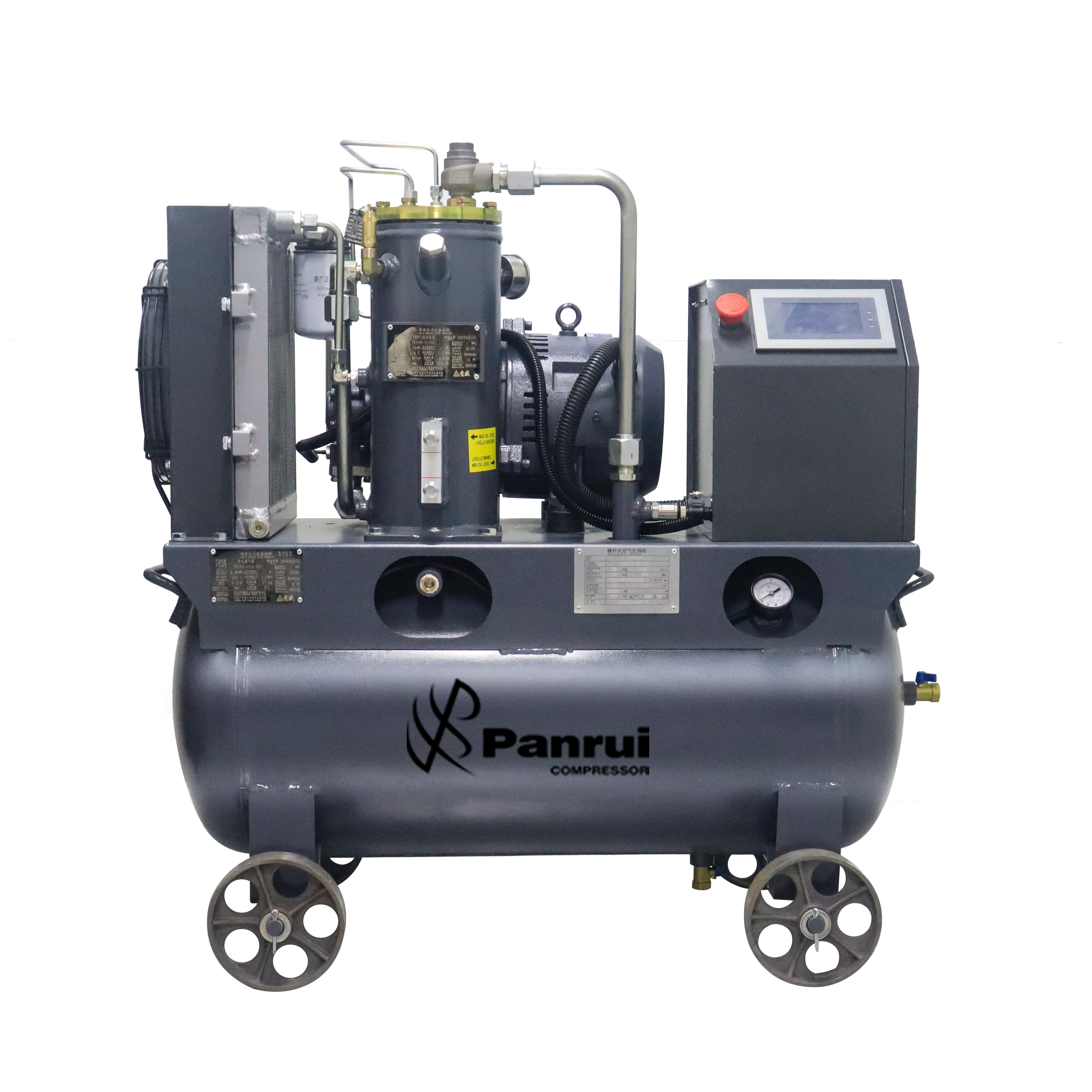 5.5kW Portable Screw Air Compressor 34CFM 120PSI 380V 50Hz Integrated Dryer for Woodworking CNC Machines
