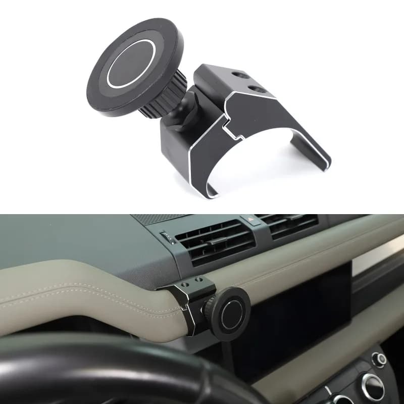 Aluminum Alloy Center Console Dashboard Phone Holder New Magnetic Version For 2020-2023 Land Rover Defender L663 Car Accessories