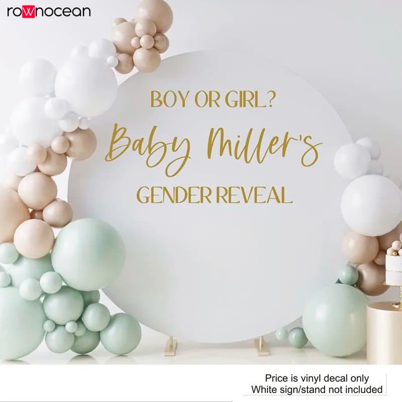 Gender Reveal Vinyl Wall Decal Sticker baby shower Baby Reveal Party Sign For Mirror decal Chalkboard DIY E769