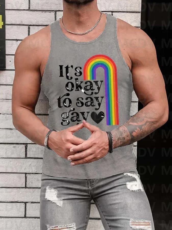 Men's Tank Top Fun Pride Merman Art Print Crew Neck Tank T-Shirt Muscle Tee 3D Printed Tank Tops Men Summer Tops