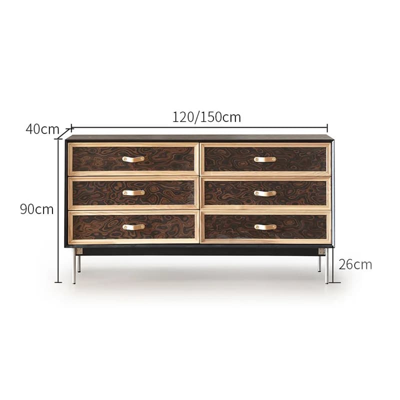 French retro six-bucket cabinet storage medieval bedside bedroom chest cabinet locker solid wood chest cabinet locker