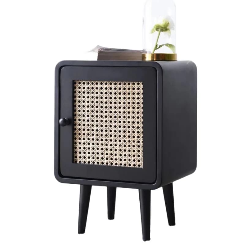 Simple bedside table, small modern rattan minimalist Nordic small side cabinet