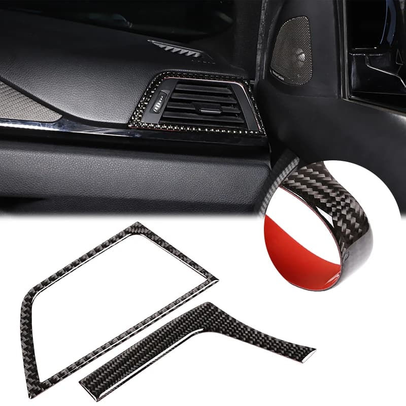 For BMW  M3 F80 LHD Real Carbon Fiber Car Interior Air Conditioner Air Outlet Vent decoration Cover modification accessories